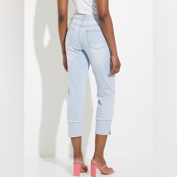 Charlie B Cropped and Cuffed Pants. Soft Fabric. Light Wash. - Picture 2 of 14